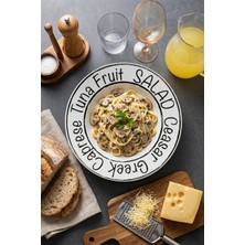 Grandora Modern Salata ve Makarna Tabağı (26 Cm) – Dekoratif Yazılı Salata Veya Makarna Kasesi