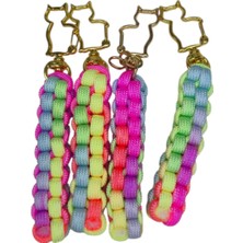 Moonparacord Kedi Karabina Anahtarlık Gökkuşağı Renk 1 Adet