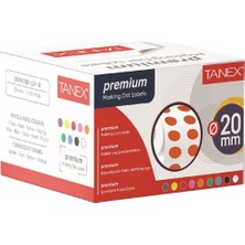 Kitabevimden Tanex Nokta Etiket 20 mm 2500 Li Turuncu Tekli Kutu