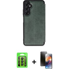 BUTİMAR'S Galaxy A15 4g Zirve Yansıma Serisi - Siyah 3D Antistatik Mat Seramik Nano Ekran Koruyucu + Siyah Raze Metal Kamera Lens