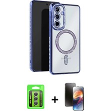 BUTİMAR'S Galaxy A15 4g Zirve Doku Prime - Siyah 3D Antistatik Mat Seramik Nano Ekran Koruyucu + Gümüş Raze Metal Kamera Lens