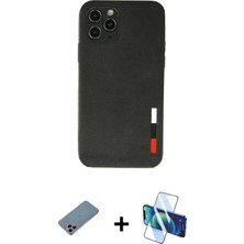 BUTİMAR'S iPhone 11 Pro Max Doruk Asil Koleksiyonu - Siyah 3D Antistatik Seramik Nano Ekran Koruyucu + Gökkuşağı Shine Kamera Lens Koruma Cam
