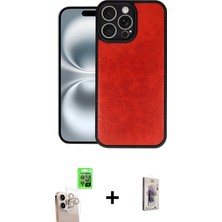 BUTİMAR'S iPhone 16 Pro Max Kıvılcım Işık Serisi - Siyah Bilvis 3D Cam Ekran Koruyucu + Natural Grey Raze Metal Kamera Lens