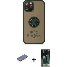 BUTİMAR'S iPhone 12 Pro Max Yörünge Çizgi - Şeffaf 360 Full Body Arka Koruyucu + Pembe Renkli Kamera Lens Koruma Cam
