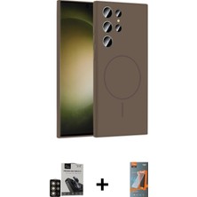 BUTİMAR'S Galaxy S24 Ultra Yankı Form Serisi - Siyah Autokit 5in1 Fiber Hayalet Polymer Nano Ekran Koruyucu + Gold Pvd Metal Kamera Lens