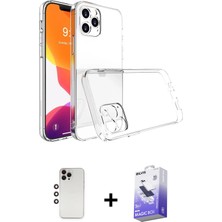 BUTİMAR'S iPhone 13 Pro Max Zirve Doku - Siyah Bilvis 5in1 5d Magic Hayalet Cam Ekran Koruyucu + Gökkuşağı Shine Kamera Lens