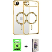 BUTİMAR'S iPhone 17 Air Nova Işık Özel Seri - Siyah Bilvis 3D Cam Ekran Koruyucu + Gold Raze Metal Kamera Lens