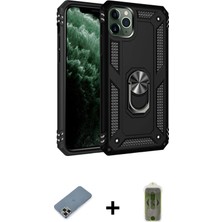 BUTİMAR'S iPhone 11 Pro Max Ahenk Klasik Koleksiyonu - Siyah Joko Magic 5d Hayalet Cam + Gold Metal Kamera Lens Koruma Cam