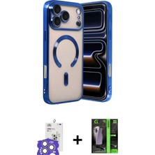 BUTİMAR'S iPhone 17 Pro Max Nova Işık Özel Seri - Siyah 360 Mat Full Body Arka Koruyucu + Gümüş Bilvis Titan Kamera Lens