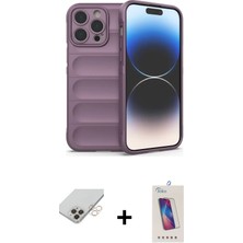 BUTİMAR'S iPhone 14 Pro Max Atlas Koleksiyonu - Siyah Joko 5d Cam + Gold Band Metal Kamera Lens