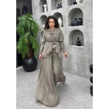 Cardella Vual Kumaş Bağlama Detaylı Salaş Takım - Astarlı, Belden Kuşaklı, Oversize Şık Kadın Kombin