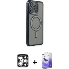 BUTİMAR'S iPhone 15 Pro Max Zirve Doku Prime - Siyah Bilvis 5in1 5d Magic Hayalet Cam Ekran Koruyucu + Gümüş Pvd Metal Kamera Lens