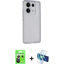 BUTİMAR'S Redmi Note 13 Pro 5g Atlas Minimal Prime - Siyah 3D Antistatik Seramik Nano Ekran Koruyucu + Gümüş Raze Metal Kamera Lens