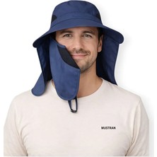 Mustran UV Korumalı Sök Tak Maskeli Enseli Güneş Şapkası Unisex Outdoor Yazlık Şapka