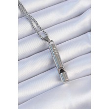 Ayışığı Acil Durum Düdüğü 316L Çelik Kararma Yapmaz Yüksek Desibel Kolye Unisex