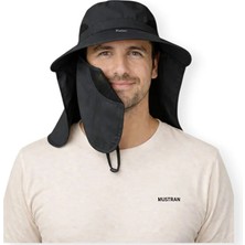 Mustran UV Korumalı Sök Tak Maskeli Enseli Güneş Şapkası Unisex Outdoor Yazlık Şapka