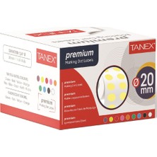 Kitabevimden Tanex Nokta Etiketi 20 mm Sarı 2500 Li