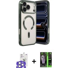 BUTİMAR'S iPhone 17 Pro Max Nova Işık Özel Seri - Siyah 360 Mat Full Body Arka Koruyucu + Gümüş Bilvis Titan Kamera Lens