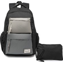 Smart Bags Su Geçirmez Laptop Bölmeli Çok Gözlü Büyük Boy Orta Okul ve Lise Sırt Çantası Siyah