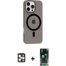 BUTİMAR'S iPhone 16 Pro Max Pusula Form Özel Seri - Siyah 360 Mat Full Body Arka Koruyucu + Gold Pvd Metal Kamera Lens