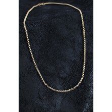 Ayışığı 316L Çelik Örme Zincir Model Gold Renk Erkek Kolye