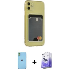 BUTİMAR'S iPhone 11 Doruk Klasik Koleksiyonu - Siyah Bilvis 5in1 5d Magic Hayalet Cam Ekran Koruyucu + Yeşil Neon Fosforlu Kamera Lens