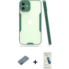BUTİMAR'S iPhone 12 Atlas Asil Serisi - Şeffaf Pasifik Cam Ekran Koruyucu + Gold Shine Kamera Lens Koruma Cam