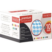 Kitabevimden Tanex Nokta Etiket 10 mm 5000 Li Mavi Tekli Kutu