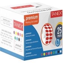 Kitabevimden Tanex Nokta Etiketi 2500 Li Tekli Kutu 25 mm Kırmızı