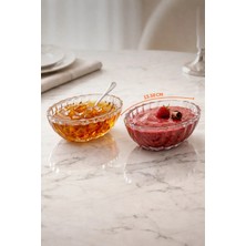 Gülümseten Avm 6’lı Oval Balık Sırtı Cam Çerezlik Kase Seti 13,5 cm | Reçellik Sosluk Kahvaltılık Sunumluk - Beyaz- Beyaz- Tek Ebat