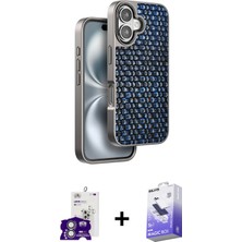 BUTİMAR'S iPhone 16 Siluet Form Serisi - Siyah Bilvis 5in1 5d Magic Hayalet Cam Ekran Koruyucu + Gümüş Bilvis Titan Kamera Lens