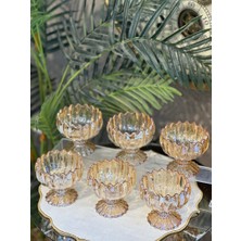 YNSK 6’lı Ayaklı Dondurmalık -Çerezlik- Sunumluk- Tatlı Kasesi -Magnolia -Kase-Reçellik