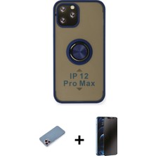 BUTİMAR'S iPhone 12 Pro Max Yörünge Çizgi - Siyah 3D Antistatik Hayalet Cam Ekran Koruyucu + Pembe Shine Kamera Lens Koruma Cam