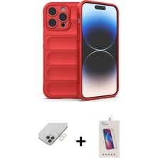 BUTİMAR'S iPhone 14 Pro Max Atlas Koleksiyonu - Siyah Joko 5d Cam + Gold Band Metal Kamera Lens