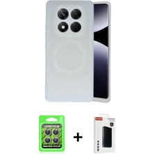 BUTİMAR'S Redmi Note 14 Pro 4g Ufuk Serisi - Şeffaf Hayalet Polymer Nano Ekran Koruyucu + Gümüş Raze Metal Kamera Lens