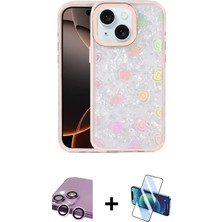 BUTİMAR'S iPhone 14 Odak Prime - Siyah 3D Antistatik Cam Ekran Koruyucu + Mor Raze Metal Kamera Lens