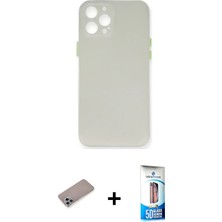 BUTİMAR'S iPhone 12 Pro Max Yadigar Yansıma Serisi - Siyah 5d Eko Cam Ekran Koruyucu + Sierra Blue Shine Kamera Lens Koruma Cam