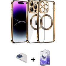 BUTİMAR'S iPhone 13 Pro Max Pusula Form - Siyah Bilvis 5in1 5d Magic Hayalet Cam Ekran Koruyucu + Lacivert Pers Alüminyum Kamera Lens