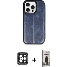 BUTİMAR'S iPhone 15 Pro Max Zirve Yansıma Serisi - Siyah Bilvis Hayalet Cam Ekran Koruyucu + Siyah Pvd Metal Kamera Lens