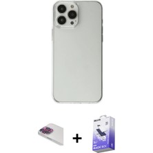 BUTİMAR'S iPhone 13 Pro Max Kutup Doku Koleksiyonu - Siyah Bilvis 5in1 5d Magic Hayalet Cam Ekran Koruyucu + Gökkuşağı Pers Alüminyum Kamera Lens