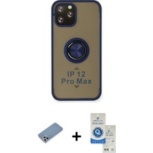 BUTİMAR'S iPhone 12 Pro Max Yörünge Çizgi - Şeffaf Royal Nano Ekran Koruyucu + Gümüş Shine Kamera Lens Koruma Cam