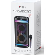 ULC Aksesuar YSW29 2 Adet 20W Dahili Hoparlörlü 4400 Mah Bataryalı Bt 5.0 Rgb Kablosuz Hoparlör - Siyah