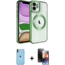 BUTİMAR'S iPhone 11 Nova Işık Özel Seri - Siyah 3D Antistatik Mat Seramik Nano Ekran Koruyucu + Turuncu Neon Fosforlu Kamera Lens
