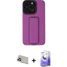 BUTİMAR'S iPhone 13 Pro Max Çekirdek Yansıma - Siyah Bilvis 5in1 5d Magic Hayalet Cam Ekran Koruyucu + Mor Rainbow Kamera Lens Koruma Cam