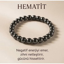 Morlisse Hematit Doğal Taş Bileklik, Negatif Enerji Koruyucu