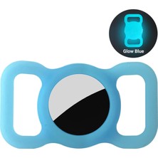 CaseOnn Apple Airtag Kılıf Evcil Hayvan Için Boyun Tasma Aparatı Parlayan Neon Mavi