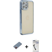 BUTİMAR'S iPhone 12 Pro Yörünge Koleksiyonu - Şeffaf Uv Polymer Nano Ekran Koruyucu + Kırmızı Metal Kamera Lens Koruma Cam