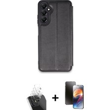 BUTİMAR'S Galaxy A15 4g Zirve Yansıma Serisi - Siyah 3D Antistatik Mat Seramik Nano Ekran Koruyucu + Şeffaf Kamera Lens Koruma Cam
