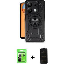 BUTİMAR'S Redmi Note 13 Pro 5g Nova Yansıma Prime - Siyah 6d Antistatik Mat Seramik Hayalet Nano Ekran Koruyucu + Gümüş Raze Metal Kamera Lens