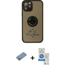 BUTİMAR'S iPhone 12 Pro Max Yörünge Çizgi - Şeffaf Royal Nano Ekran Koruyucu + Gümüş Shine Kamera Lens Koruma Cam